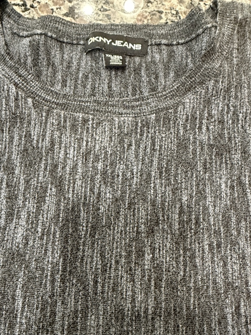 DKNY Jeans Women's Charcoal Heather Short Sleeve Sweater